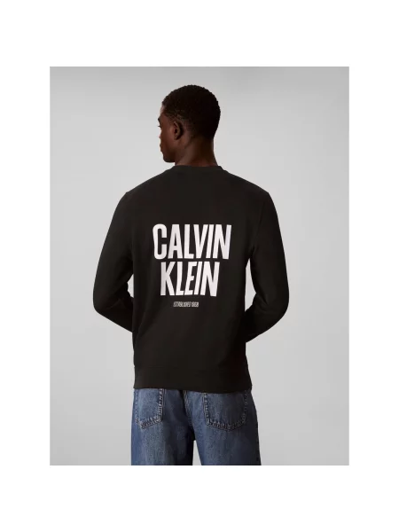 Palton Calvin Klein Jeans clasic din material terry negru