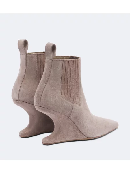 Semišové členkové čižmy Rick Owens ružová