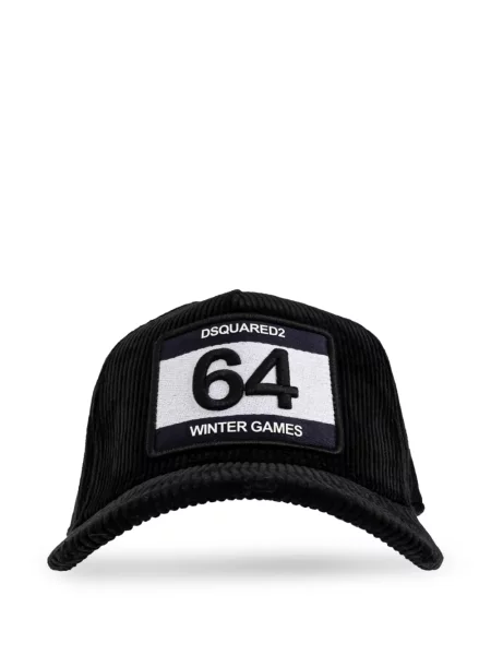 Șapcă Dsquared2 de catifea cord cu autograf negru