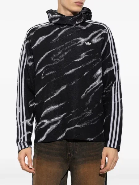 Sală de gimnastică top Adidas cu autograf cu dungi negru
