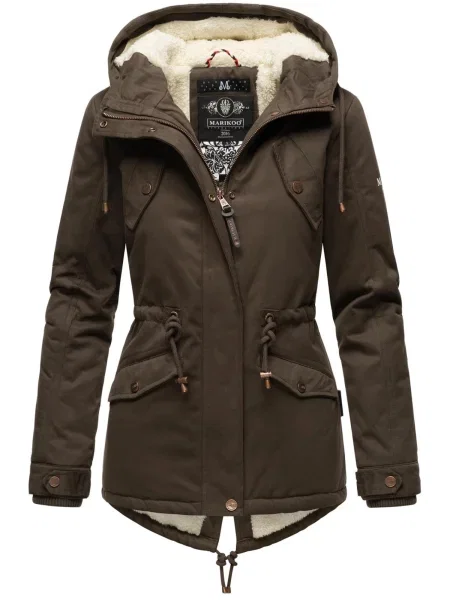 Geacă parka Marikoo de lână alb