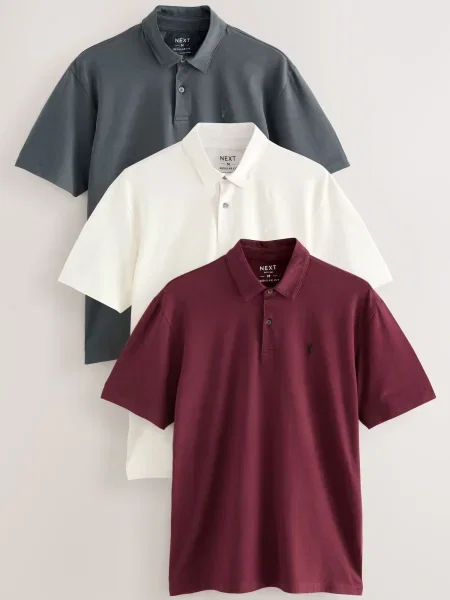 Next Tricou gri / roşu închis alb