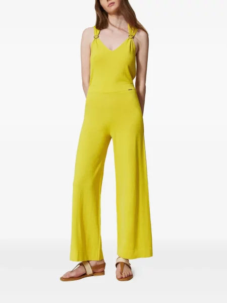 Pantaloni Twinset tricotate galben
