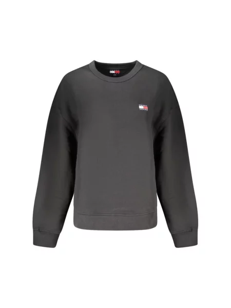 Bluza Tommy Jeans z długim rękawem z autografem czarna