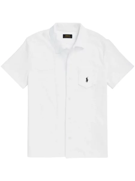 Haftowane polo Polo Ralph Lauren w kwiatki garniturowe białe