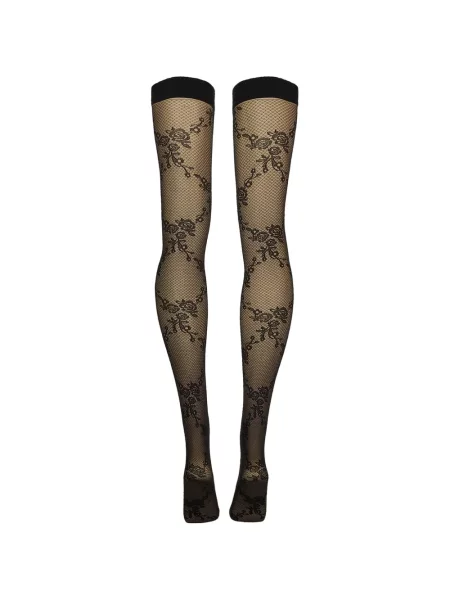 Ciorapi Wolford cu model floral din dantelă negru