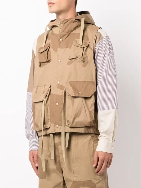 Kamizelka Engineered Garments z nadrukiem brązowa