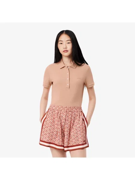 Lacoste Koszulka Polo Slim Fit brązowa