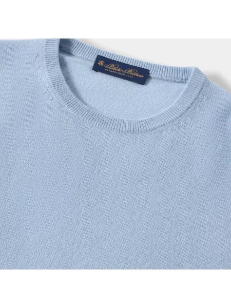 Sweter Brooks Brothers z dekoltem w serek niebieski