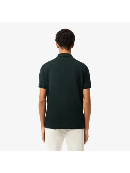 Lacoste Elegancka Koszula Polo Paris Z Elastycznej Bawełny zielona