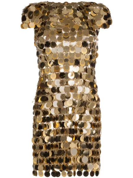 Rochie mini Rabanne de costum auriu
