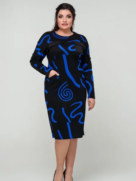 Сукня міді All Posa віскоза/поліестер синій