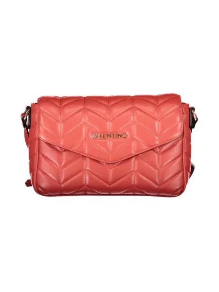 Lniana torebka crossbody Valentino By Mario Valentino pikowana czerwona