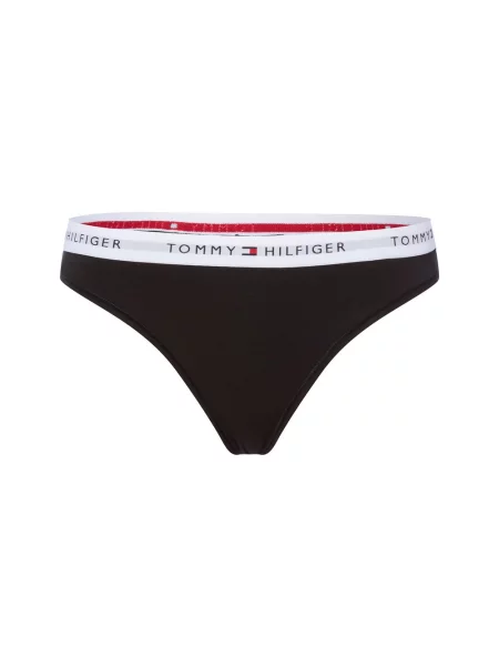 Tommy Hilfiger Stringi Kobiety Dżersej jednolity S/M czarny