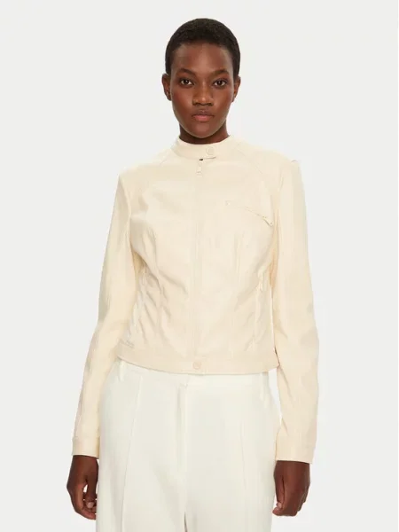 Usnjena jakna Guess bež