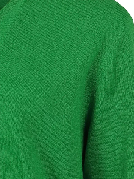 Pulover Ballantyne din cașmir cu decolteu în V verde
