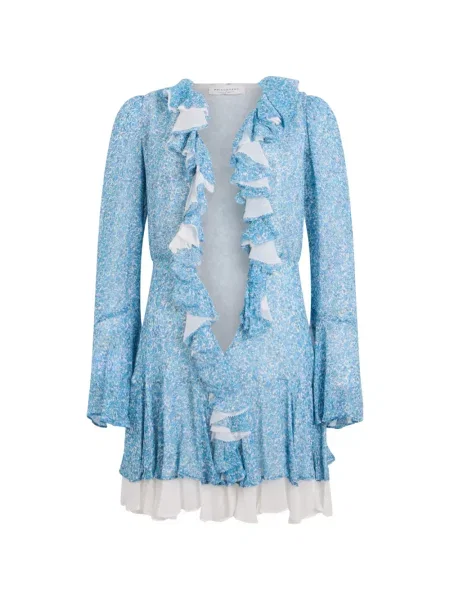 Rochie mini Philosophy Di Lorenzo Serafini cu model floral cu imagine albastru