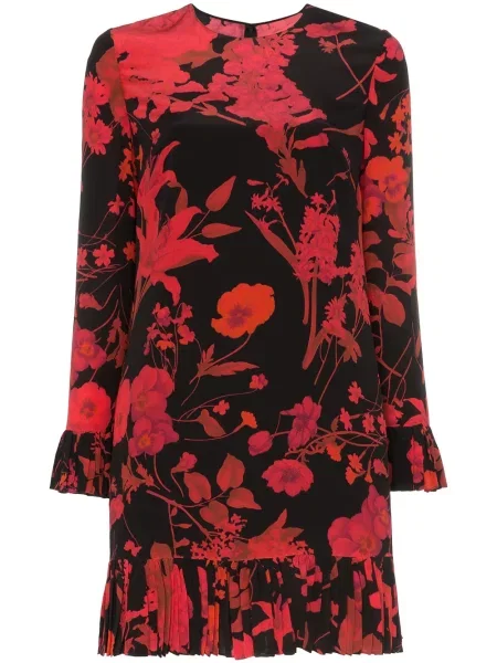 Rochie maxi Valentino cu model floral cu imagine lungă negru