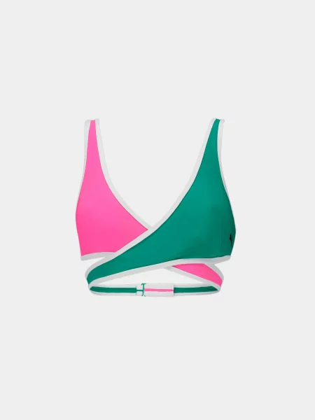 Верхня частина купальника PUMA Swim Contour Plun комбінований верх зелений