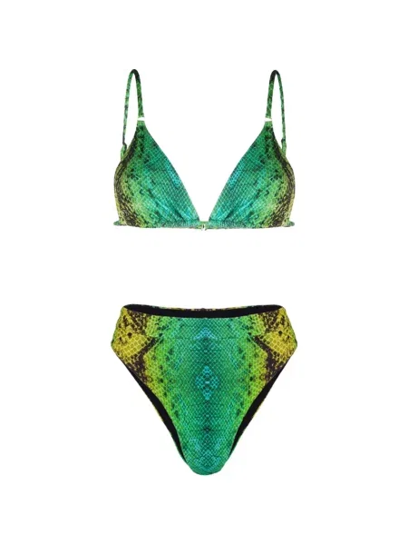 Talia bikini Noire Swimwear z nadrukiem w wężowy wzór zielony