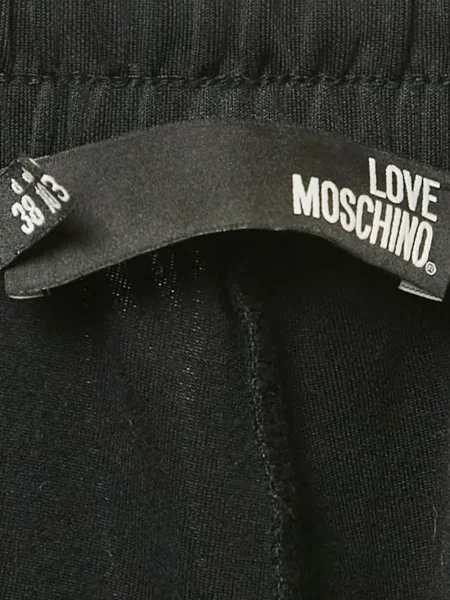 Spodnie Love Moschino z nadrukiem z dżerseju czarne