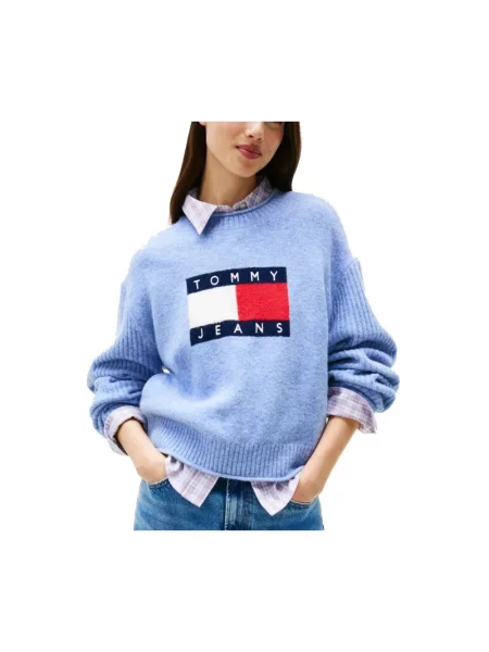 Lekki sweter Tommy Jeans niebieski