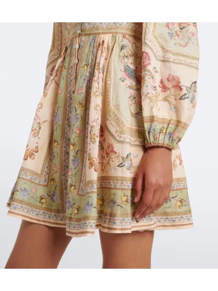 Rochie Zimmermann de in cu model floral verde