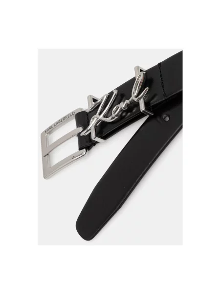 Karl Lagerfeld pasek skórzany K/SIGNATURE czarny