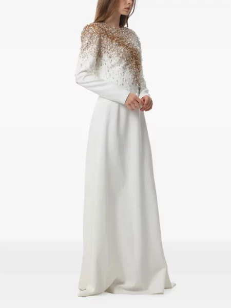 Rochie maxi Dina Melwani alb