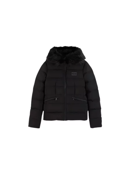 Kurtka jeansowa Tommy Jeans z kapturem czarna
