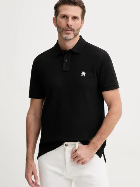 Tommy Hilfiger μπλουζάκι πόλο μαύρο