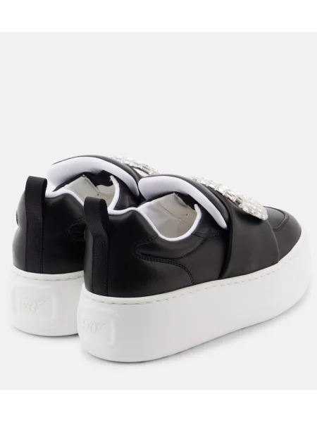Sneakerși Roger Vivier din piele cu platformă negru