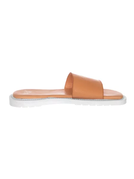 Klapki Dr. Martens skórzane pomarańczowe