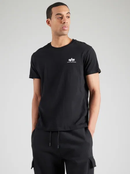 ALPHA INDUSTRIES Tricou negru alb