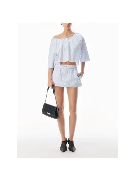 Szorty Alexander Wang z wysoką talią niebieskie