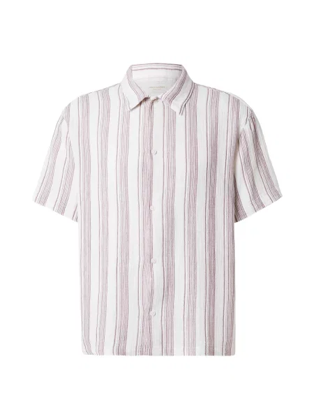 JACK & JONES Cămașă JORNANTUCKET roşu închis alb