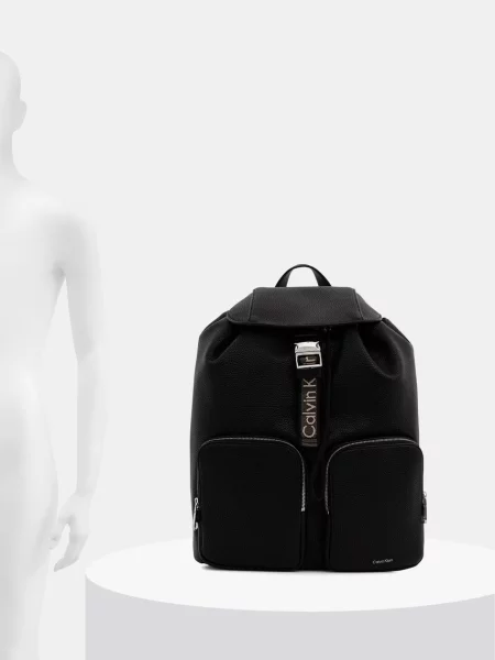 Calvin Klein Hátizsák Weebbing Strap Flap Backpack fekete