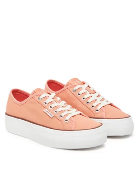 Calvin Klein Jeans Tenisky Vulc Flatform Ctn Logo Tag oranžová