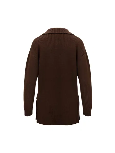 Sweter Elisabetta Franchi wełniany brązowy