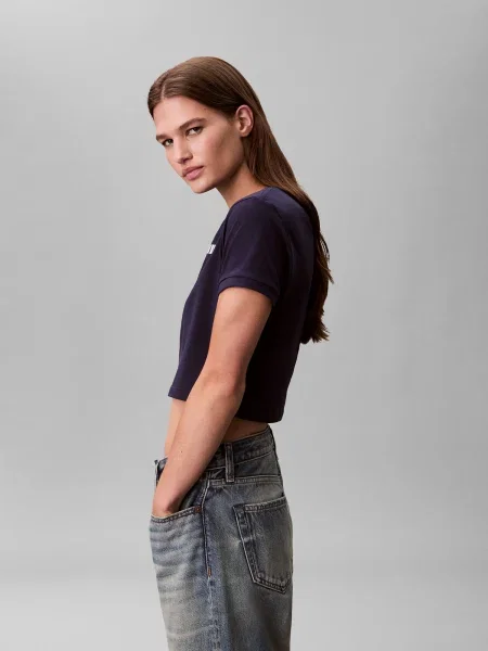 Calvin Klein Jeans Póló ibolyakék fehér