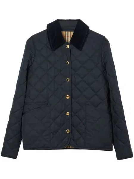 Gulerat matlasat geacă Burberry de catifea cord albastru