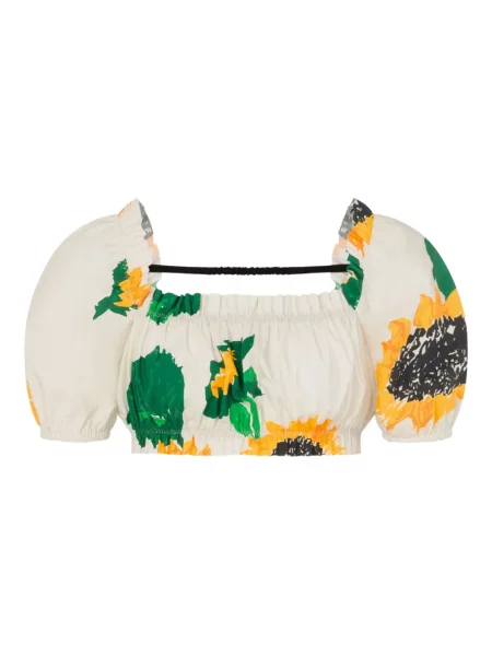 Bluzka Moschino Jeans w kwiatki z nadrukiem