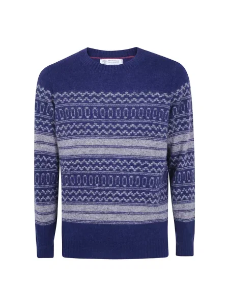 Sweter Brunello Cucinelli niebieski