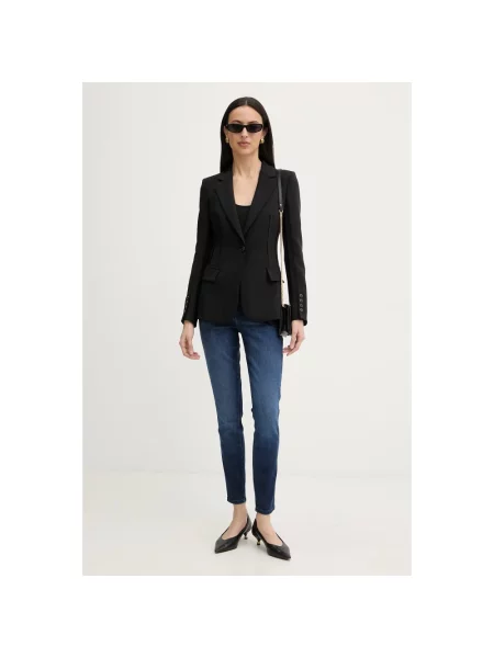 Skinny jeansy skinny Guess niebieskie