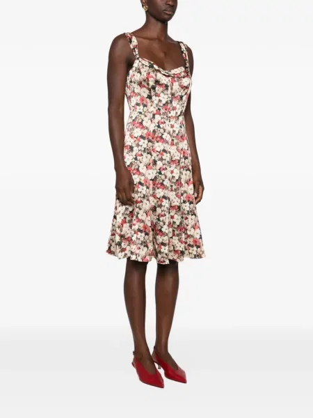 Rochie midi Dôen cu model floral cu imagine