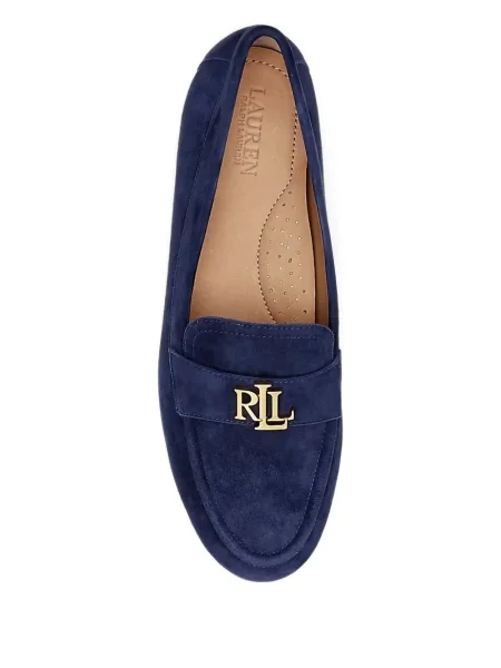 Pantofi cu toc Lauren Ralph Lauren din piele de căprioară cu autograf albastru