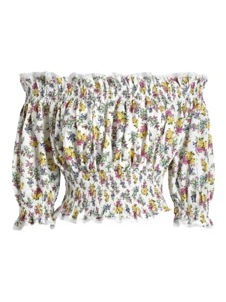 Top Dolce & Gabbana cu model floral cu imagine alb