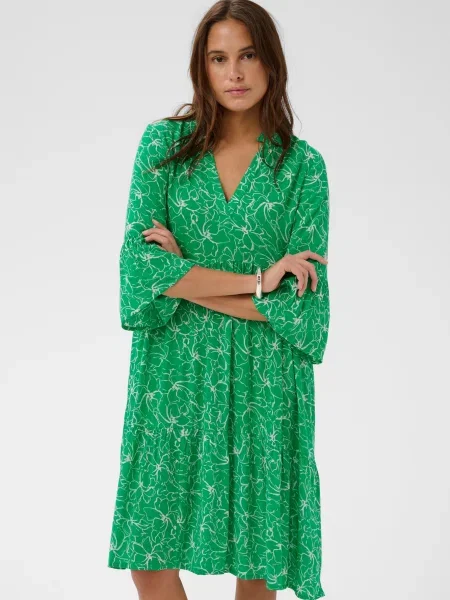 Kaffe Rochie KAellen verde alb