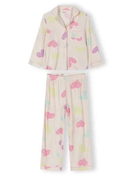 MINOTI Pijamale pastel / verde mentă / roz / roz pastel galben