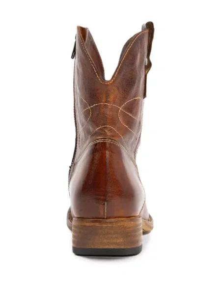 Botine Shoto cu broderie din piele maro